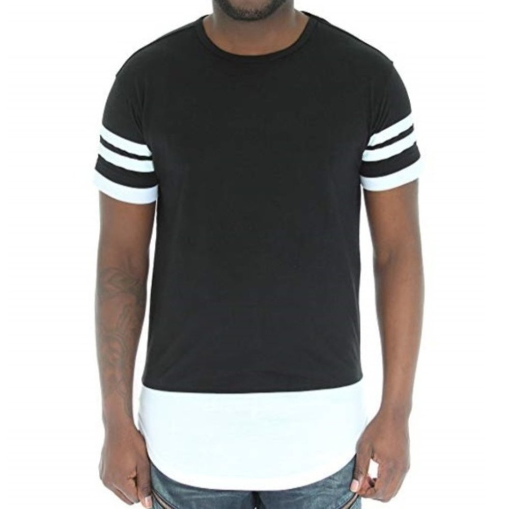 Bleecker & Mercer Long-Fit Striped Sleeve Tee
